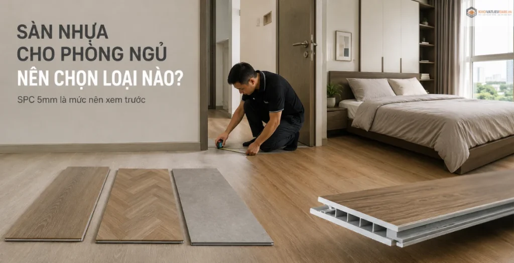 Sàn nhựa cho phòng ngủ nên chọn theo nền hệ sàn độ dày và ngân sách